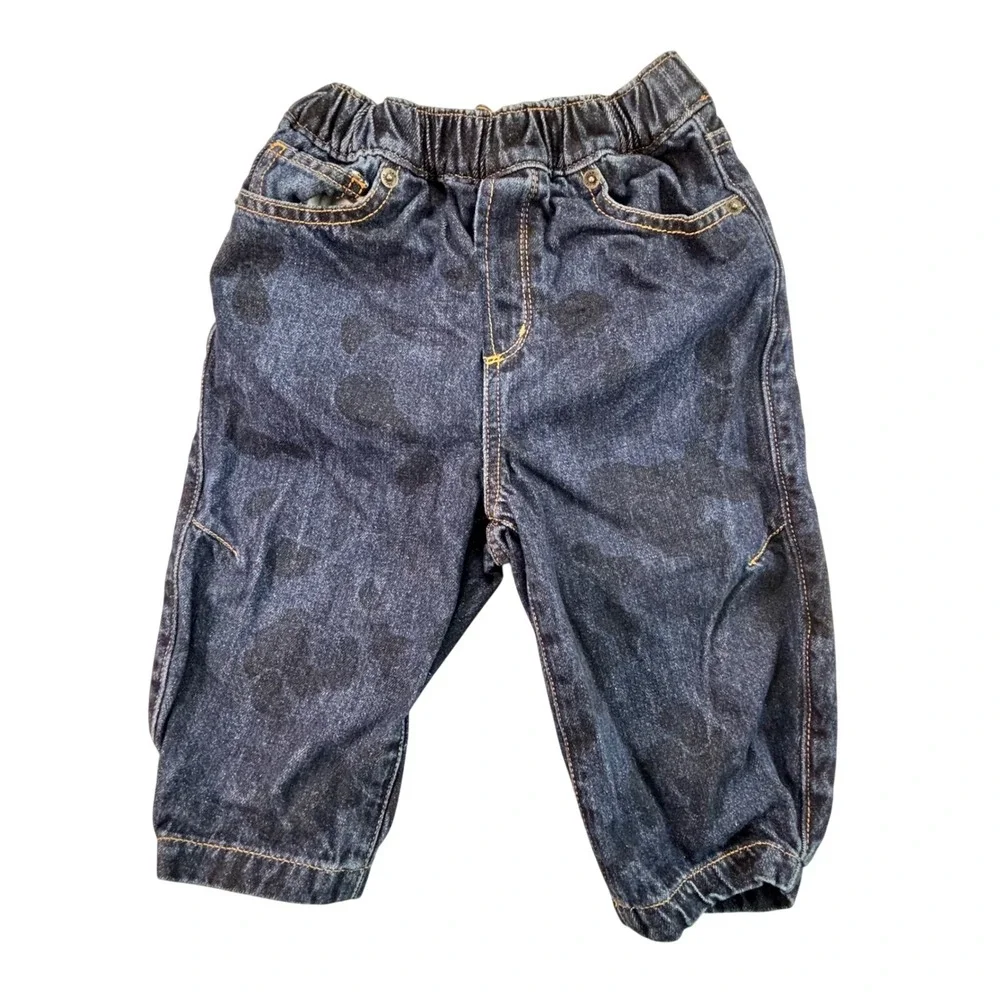 Baby‎ Gap Barrel Jeans Kids 2 Years Dark Blue Camo Print Elastic Waist